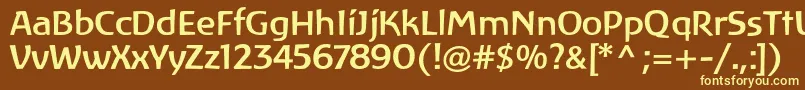 Czcionka LinotypeAtlantisMedium – żółte czcionki na brązowym tle