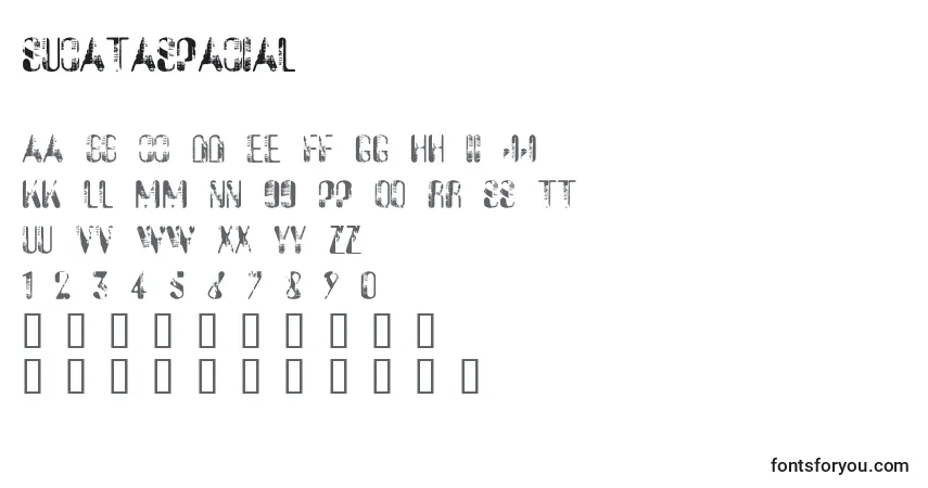 Czcionka SucataSpacial – alfabet, cyfry, specjalne znaki