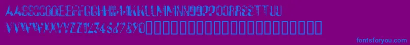 SucataSpacial Font – Blue Fonts on Purple Background