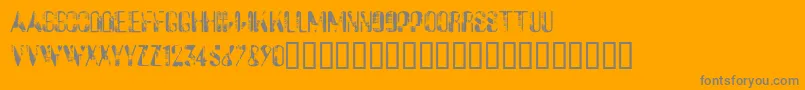 SucataSpacial-Schriftart – Graue Schriften auf orangefarbenem Hintergrund