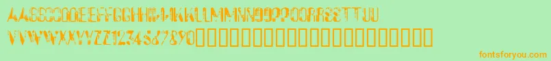 SucataSpacial Font – Orange Fonts on Green Background