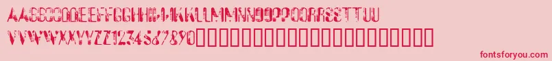 SucataSpacial Font – Red Fonts on Pink Background