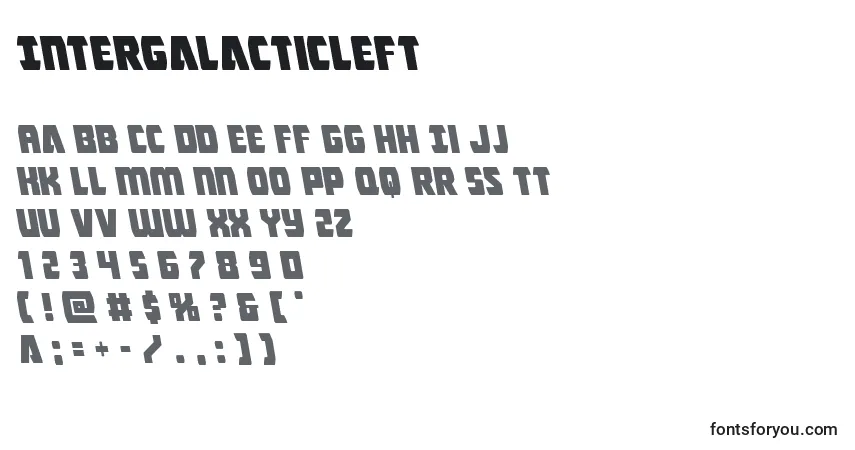Schriftart Intergalacticleft – Alphabet, Zahlen, spezielle Symbole