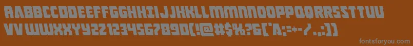 フォントIntergalacticleft – 茶色の背景に灰色の文字