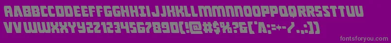 フォントIntergalacticleft – 紫の背景に灰色の文字