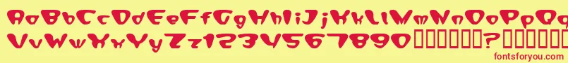DaiheadBold Font – Red Fonts on Yellow Background