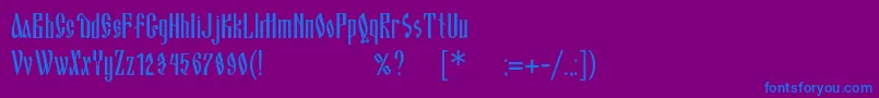 Шрифт Blagovestonec – синие шрифты на фиолетовом фоне