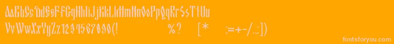 Blagovestonec-fontti – vaaleanpunaiset fontit oranssilla taustalla