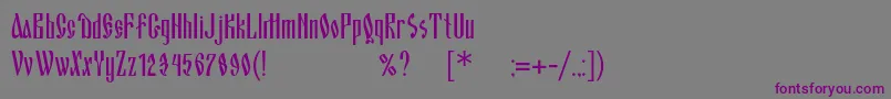 Blagovestonec-fontti – violetit fontit harmaalla taustalla