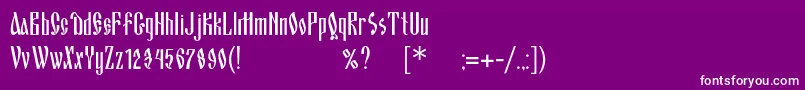 フォントBlagovestonec – 紫の背景に白い文字