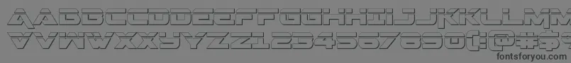 フォントGeminalaser3D – 黒い文字の灰色の背景