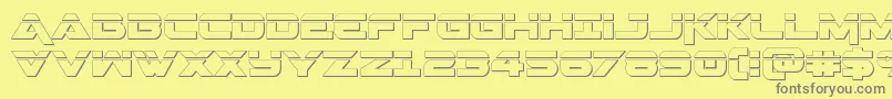 Geminalaser3D Font – Gray Fonts on Yellow Background