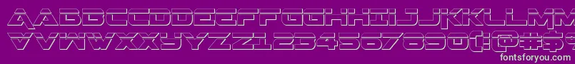 Шрифт Geminalaser3D – зелёные шрифты на фиолетовом фоне