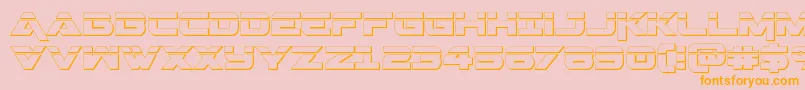 Geminalaser3D-Schriftart – Orangefarbene Schriften auf rosa Hintergrund