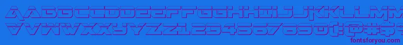 Geminalaser3D Font – Purple Fonts on Blue Background