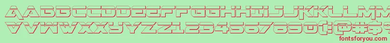 Шрифт Geminalaser3D – красные шрифты на зелёном фоне