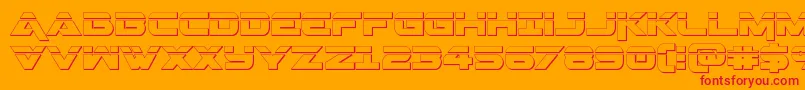 Geminalaser3D-Schriftart – Rote Schriften auf orangefarbenem Hintergrund