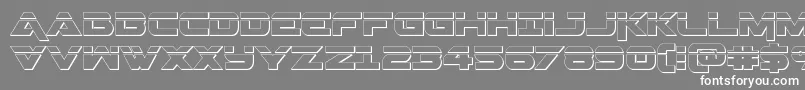 フォントGeminalaser3D – 灰色の背景に白い文字