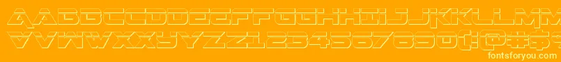 Geminalaser3D Font – Yellow Fonts on Orange Background