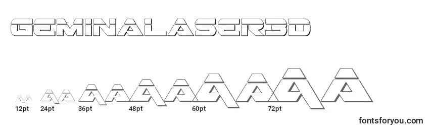 Размеры шрифта Geminalaser3D