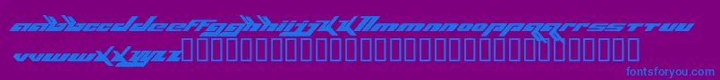 Bjorkfont-Schriftart – Blaue Schriften auf violettem Hintergrund