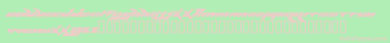 Bjorkfont-fontti – vaaleanpunaiset fontit vihreällä taustalla