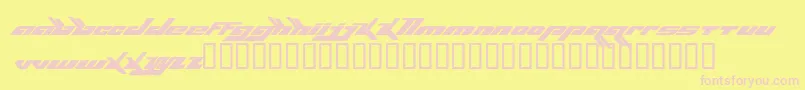 フォントBjorkfont – ピンクのフォント、黄色の背景