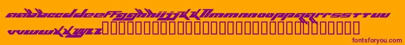 Bjorkfont-Schriftart – Violette Schriften auf orangefarbenem Hintergrund