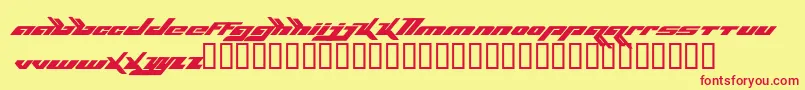 Bjorkfont Font – Red Fonts on Yellow Background