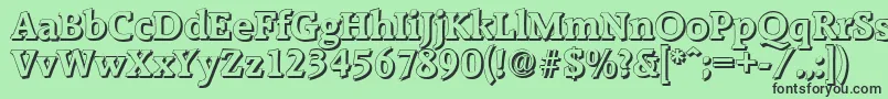RaleighshadowBold-fontti – mustat fontit vihreällä taustalla