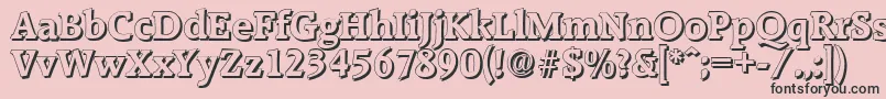 フォントRaleighshadowBold – ピンクの背景に黒い文字