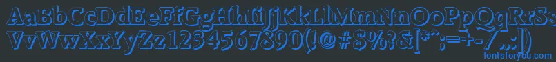 RaleighshadowBold Font – Blue Fonts on Black Background