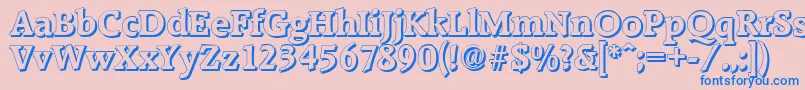 RaleighshadowBold-fontti – siniset fontit vaaleanpunaisella taustalla
