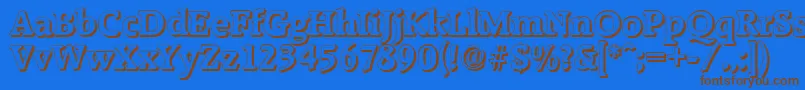 Czcionka RaleighshadowBold – brązowe czcionki na niebieskim tle