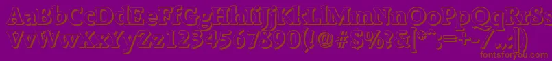 フォントRaleighshadowBold – 紫色の背景に茶色のフォント