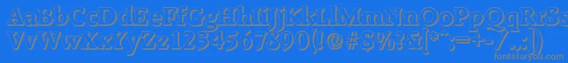 RaleighshadowBold-fontti – harmaat kirjasimet sinisellä taustalla