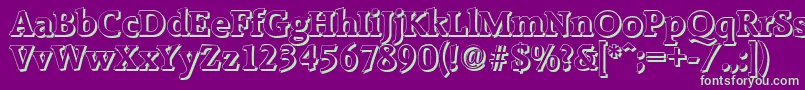 RaleighshadowBold-fontti – vihreät fontit violetilla taustalla