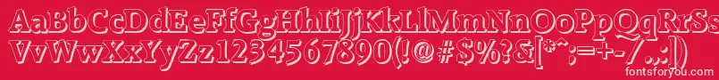 RaleighshadowBold-fontti – vaaleanpunaiset fontit punaisella taustalla