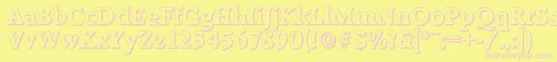 RaleighshadowBold Font – Pink Fonts on Yellow Background