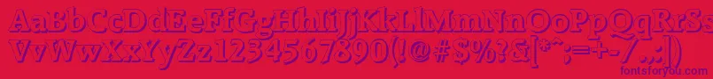 RaleighshadowBold Font – Purple Fonts on Red Background