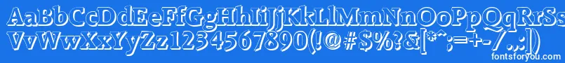 RaleighshadowBold-fontti – valkoiset fontit sinisellä taustalla