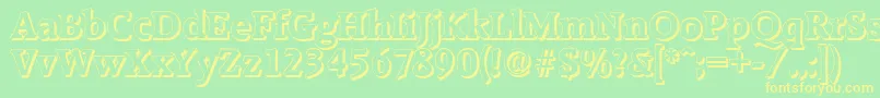 RaleighshadowBold-fontti – keltaiset fontit vihreällä taustalla
