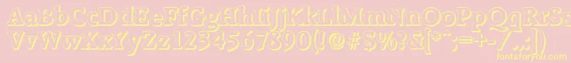 RaleighshadowBold-Schriftart – Gelbe Schriften auf rosa Hintergrund
