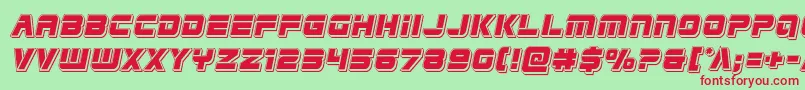 Edgeracerpunchital Font – Red Fonts on Green Background