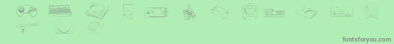 Fonte Vintage ffy – fontes cinzas em um fundo verde