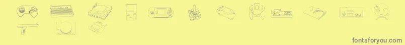 フォントVintage ffy – 黄色の背景に灰色の文字