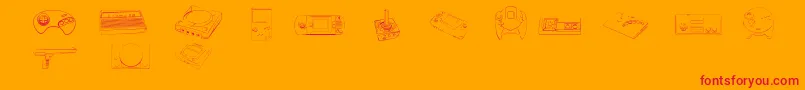 Fonte Vintage ffy – fontes vermelhas em um fundo laranja