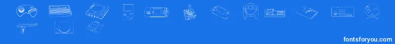 フォントVintage ffy – 青い背景に白い文字