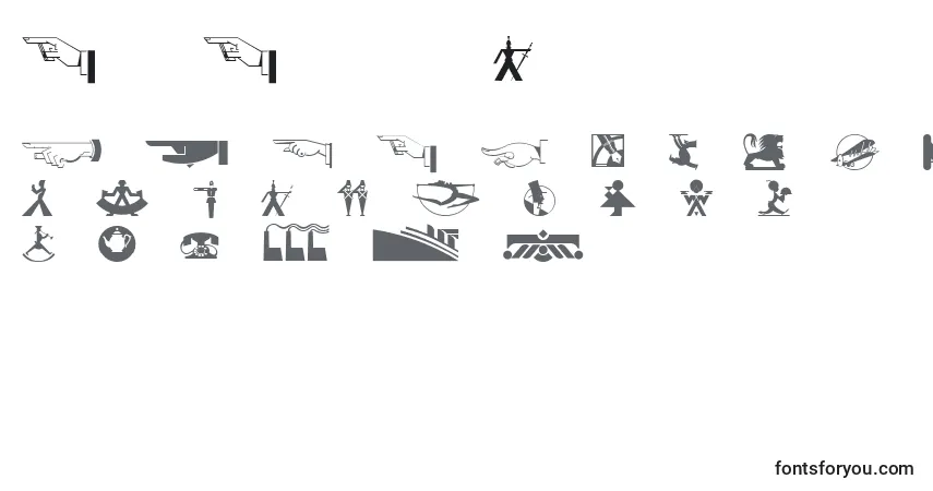 A fonte Deco Dingbats Nf – alfabeto, números, caracteres especiais