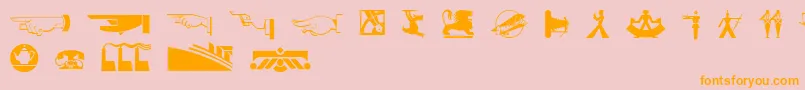 Deco Dingbats Nf Font – Orange Fonts on Pink Background